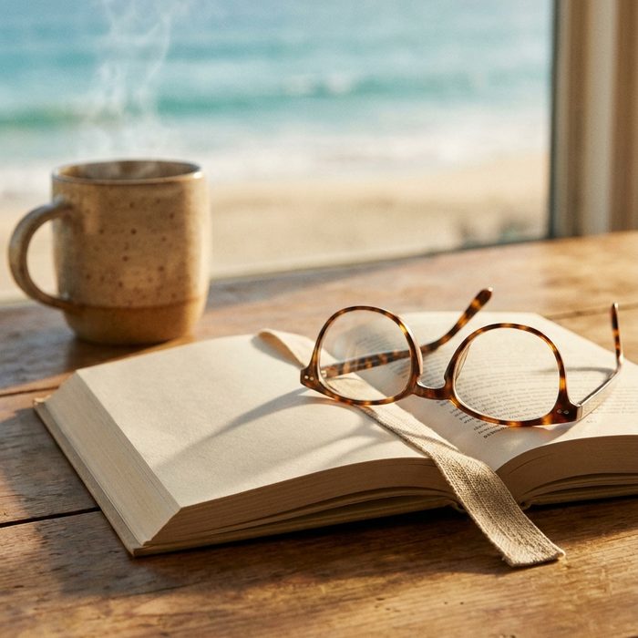 ChatGPT und Claude Prompts auf Deutsch: Aufgeschlagenes Buch mit Lesebrille auf hellem Holz